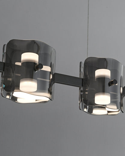 Diff Glass Brass Linear Chandelier-DF2219B