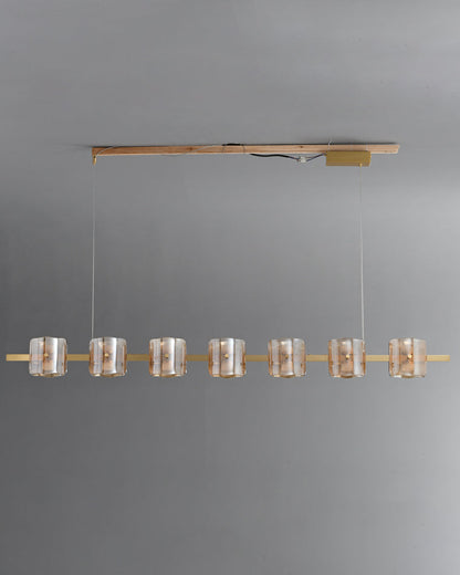 Diff Glass Brass Linear Chandelier-DF2219B