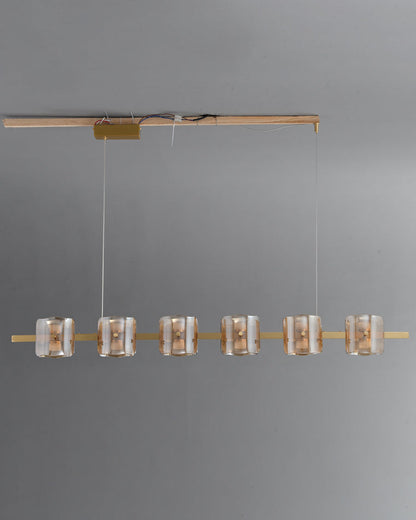 Diff Glass Brass Linear Chandelier-DF2219B