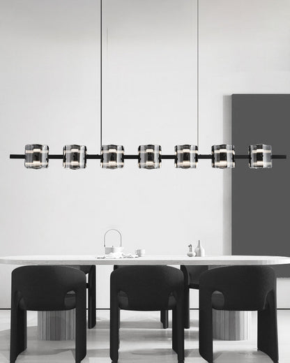 Diff Glass Brass Linear Chandelier-DF2219B