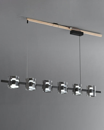 Diff Glass Brass Linear Chandelier-DF2219B