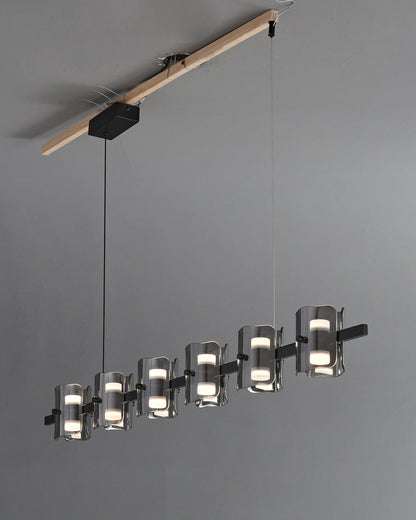 Diff Glass Brass Linear Chandelier-DF2219B