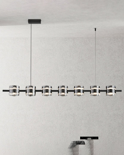 Diff Glass Brass Linear Chandelier-DF2219B