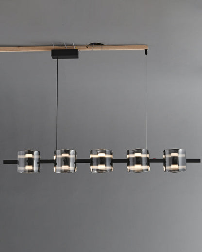 Diff Glass Brass Linear Chandelier-DF2219B