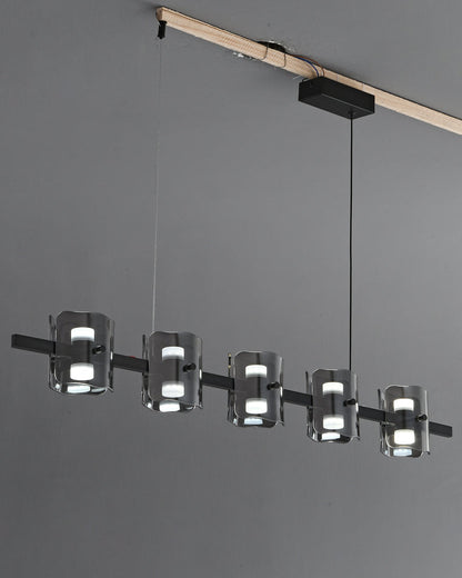 Diff Glass Brass Linear Chandelier-DF2219B