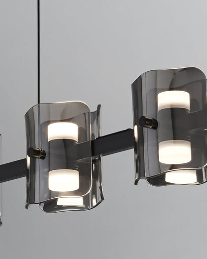 Diff Glass Brass Linear Chandelier-DF2219B