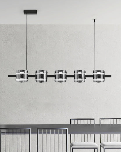 Diff Glass Brass Linear Chandelier-DF2219B