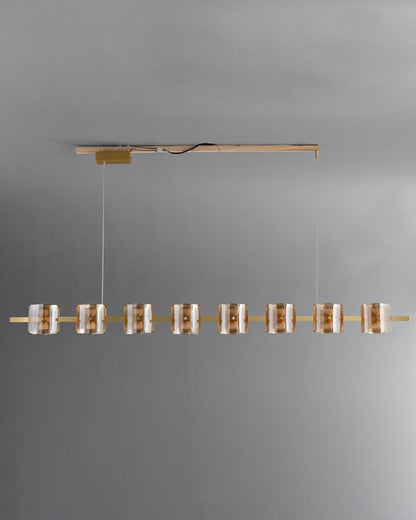 Diff Glass Brass Linear Chandelier-DF2219B