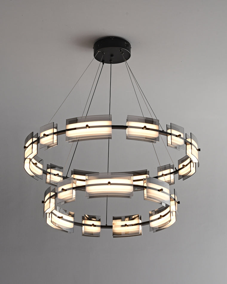 Diff Tiered Circles Glass Chandelier-DF2220