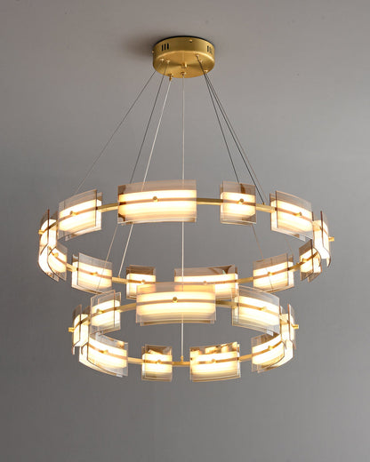 Diff Tiered Circles Glass Chandelier-DF2220