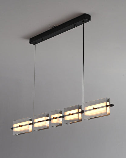 Diff Amber/Smoked Glass Linear Chandelier-DF2221