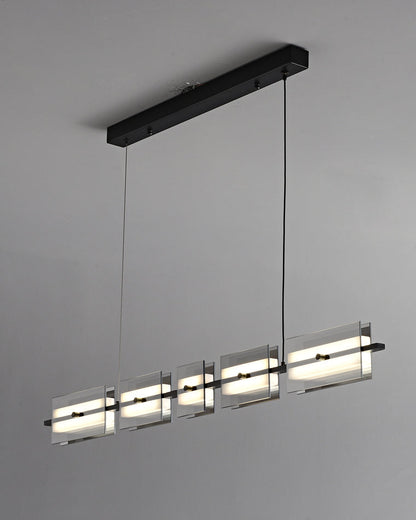 Diff Amber/Smoked Glass Linear Chandelier-DF2221