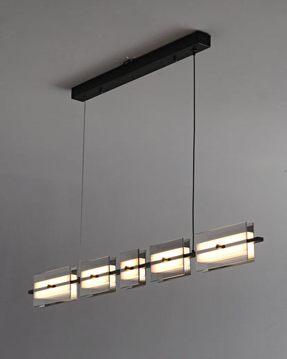 Diff Amber/Smoked Glass Linear Chandelier-DF2221