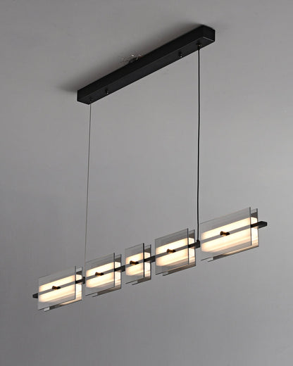 Diff Amber/Smoked Glass Linear Chandelier-DF2221