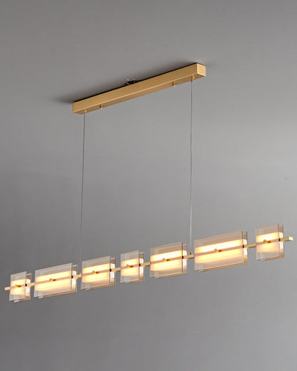 Diff Amber/Smoked Glass Linear Chandelier-DF2221
