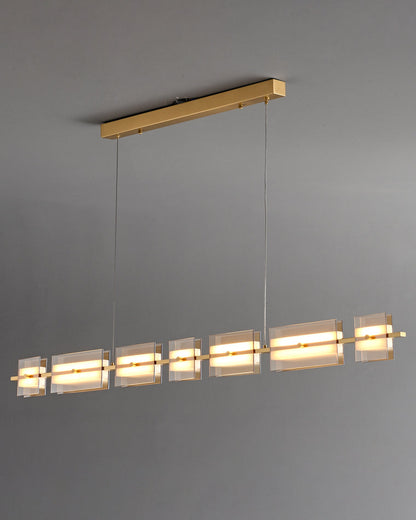 Diff Amber/Smoked Glass Linear Chandelier-DF2221