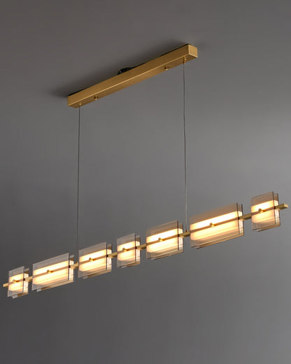 Diff Amber/Smoked Glass Linear Chandelier-DF2221