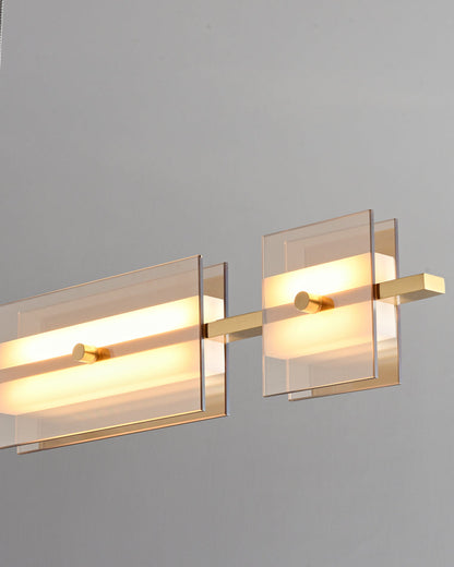 Diff Amber/Smoked Glass Linear Chandelier-DF2221