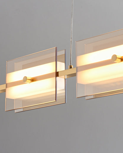 Diff Amber/Smoked Glass Linear Chandelier-DF2221