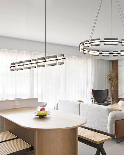 Diff Amber/Smoked Glass Linear Chandelier-DF2221