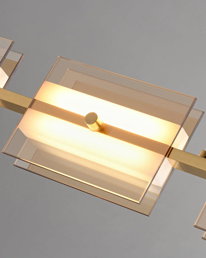 Diff Amber/Smoked Glass Linear Chandelier-DF2221