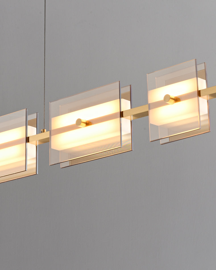 Diff Amber/Smoked Glass Linear Chandelier-DF2221