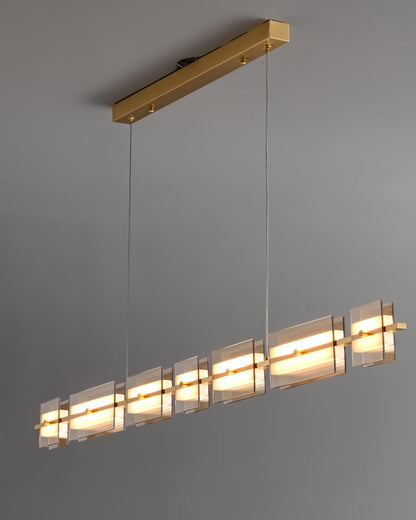 Diff Amber/Smoked Glass Linear Chandelier-DF2221