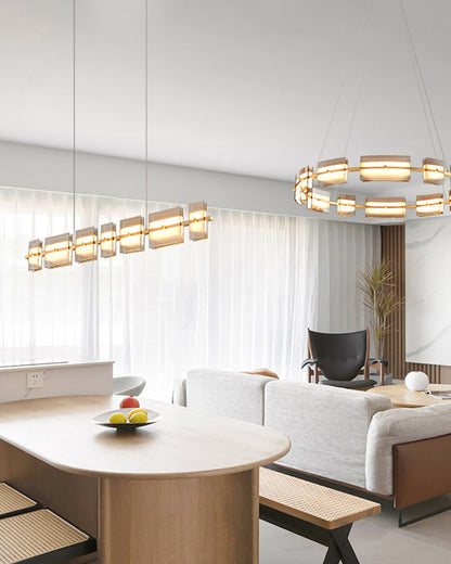 Diff Amber/Smoked Glass Linear Chandelier-DF2221