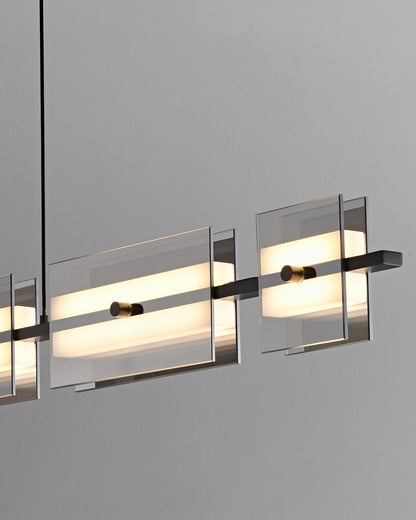 Diff Amber/Smoked Glass Linear Chandelier-DF2221