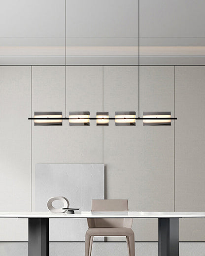 Diff Amber/Smoked Glass Linear Chandelier-DF2221