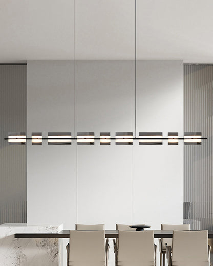 Diff Amber/Smoked Glass Linear Chandelier-DF2221