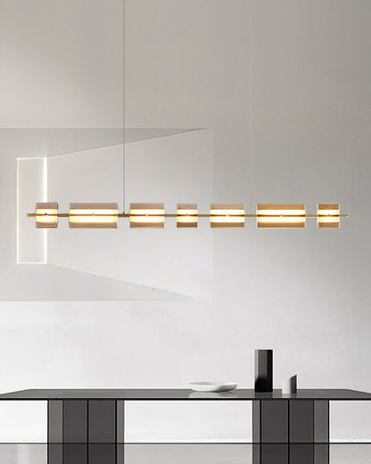 Diff Amber/Smoked Glass Linear Chandelier-DF2221