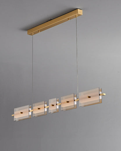 Diff Amber/Smoked Glass Linear Chandelier-DF2221