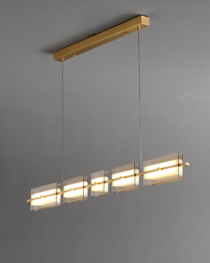 Diff Amber/Smoked Glass Linear Chandelier-DF2221
