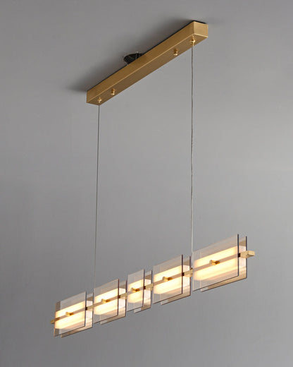Diff Amber/Smoked Glass Linear Chandelier-DF2221