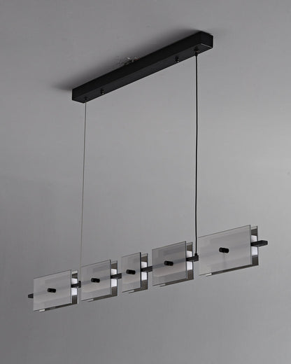Diff Amber/Smoked Glass Linear Chandelier-DF2221
