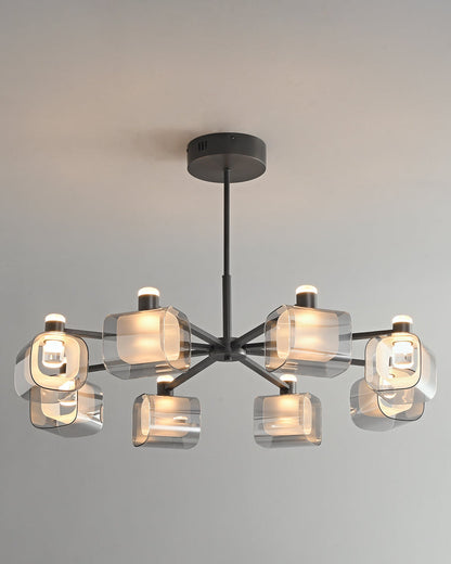 Diff Hollow Rectangular Glass Chandelier-DF2223
