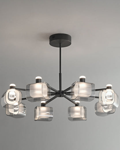 Diff Hollow Rectangular Glass Chandelier-DF2223