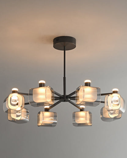 Diff Hollow Rectangular Glass Chandelier-DF2223