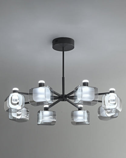 Diff Hollow Rectangular Glass Chandelier-DF2223