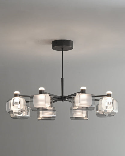 Diff Hollow Rectangular Glass Chandelier-DF2223