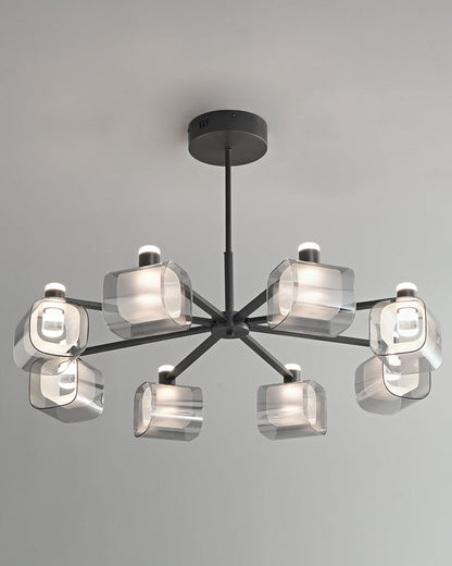 Diff Hollow Rectangular Glass Chandelier-DF2223
