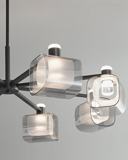 Diff Hollow Rectangular Glass Chandelier-DF2223