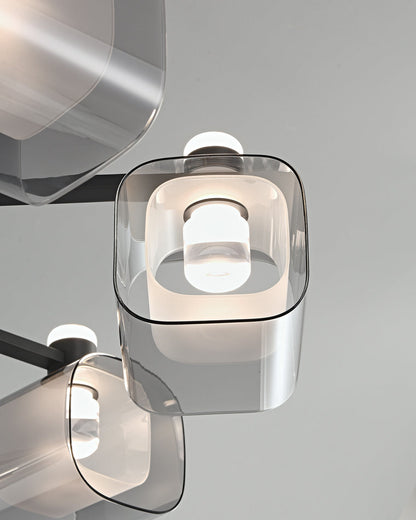Diff Hollow Rectangular Glass Chandelier-DF2223