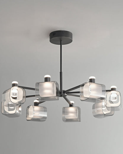 Diff Hollow Rectangular Glass Chandelier-DF2223