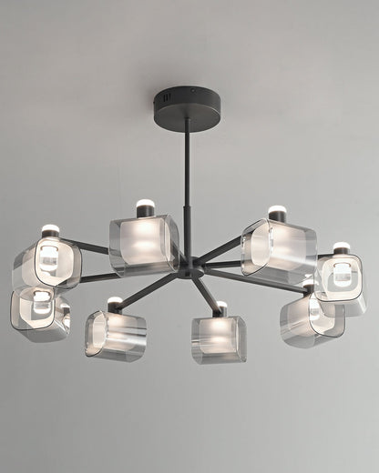 Diff Hollow Rectangular Glass Chandelier-DF2223