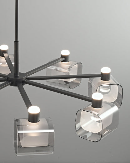 Diff Hollow Rectangular Glass Chandelier-DF2223