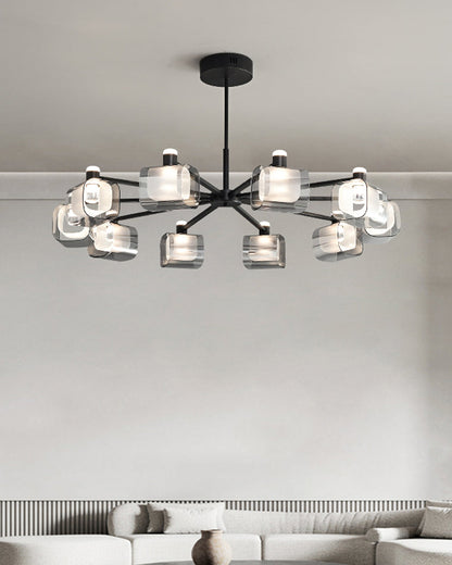 Diff Hollow Rectangular Glass Chandelier-DF2223