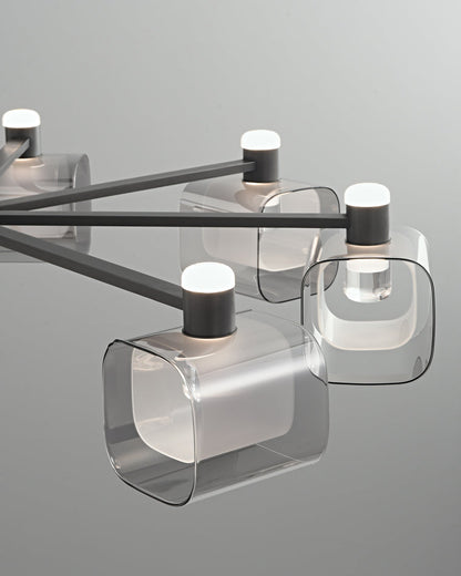 Diff Hollow Rectangular Glass Chandelier-DF2223