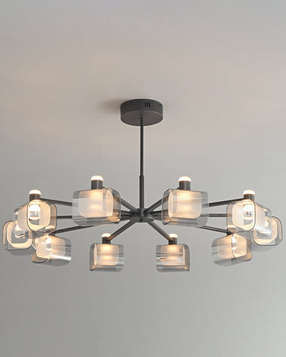 Diff Hollow Rectangular Glass Chandelier-DF2223